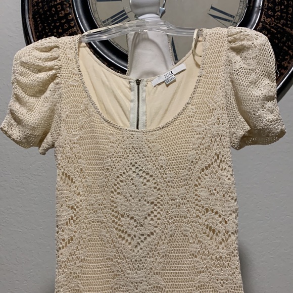 Vintage XX1 Gold Lace Mini Dress NWOT - Picture 3 of 6